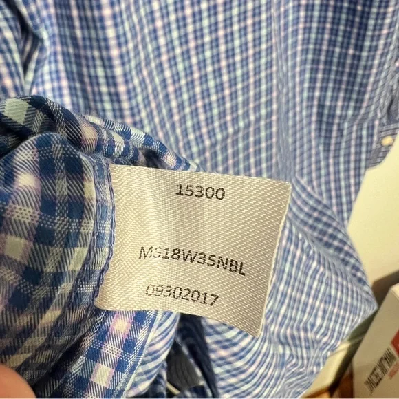 Peter Millar Crown Comfort Blue Gingham Button Down Shirt - Picture 6 of 10